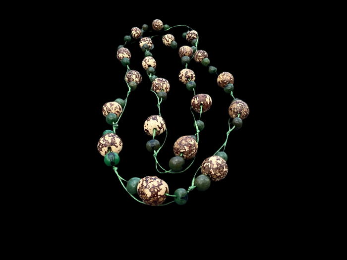 Green and Brown Açaí Beaded Necklace