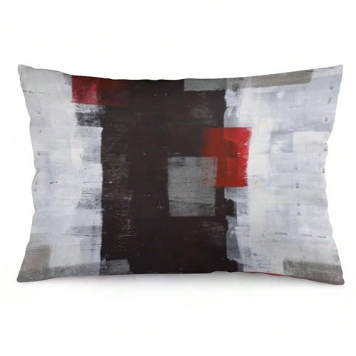 Grey Blue Abstract Art Painting Throw Pillow Cover FQueen Size White Blue Gray Lumbar Pillow Case Modern Soft Pillowcase Standard Pillow Cases With Zipper Decorative Cushion Covers For Bed,Sofa,20\X30