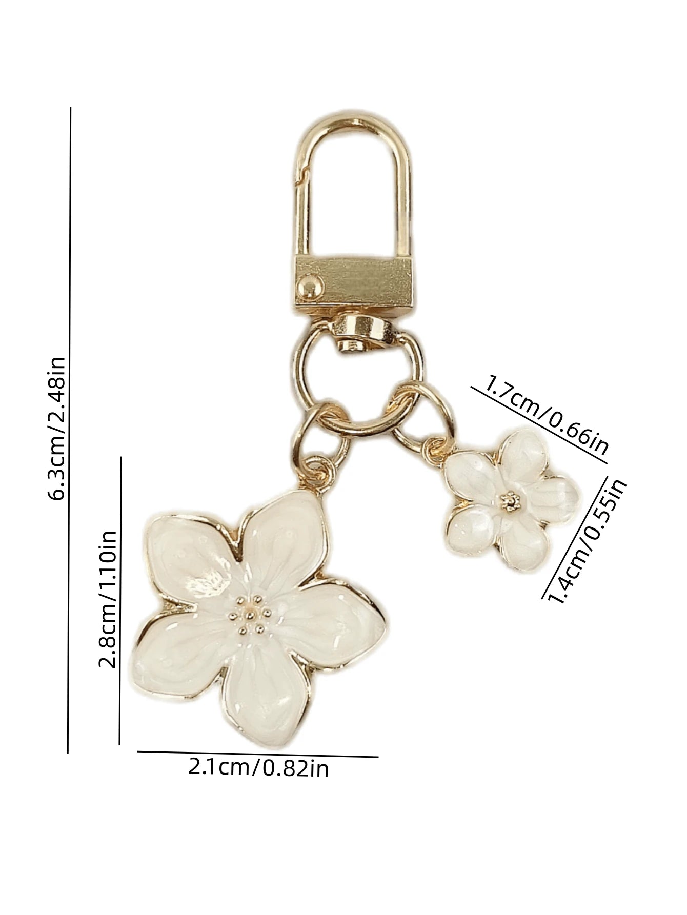 HAILIAN 1pc Alloy Material Cherry Blossom Shaped Lightweight Keychain With ID Tag, Suitable For Bag Pendant, Car Keys, Couples Birthday Gift