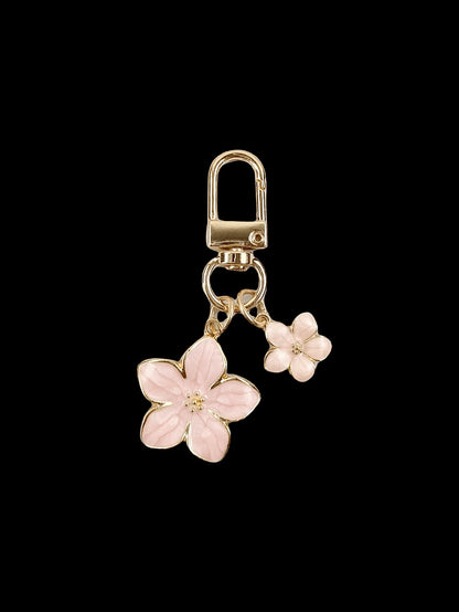 HAILIAN 1pc Alloy Material Cherry Blossom Shaped Lightweight Keychain With ID Tag, Suitable For Bag Pendant, Car Keys, Couples Birthday Gift