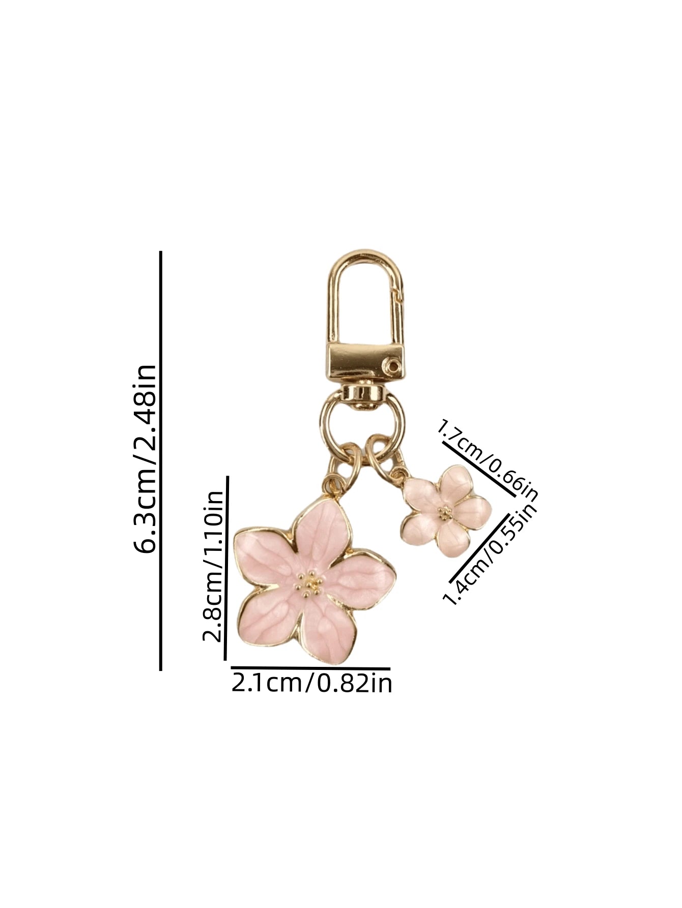HAILIAN 1pc Alloy Material Cherry Blossom Shaped Lightweight Keychain With ID Tag, Suitable For Bag Pendant, Car Keys, Couples Birthday Gift