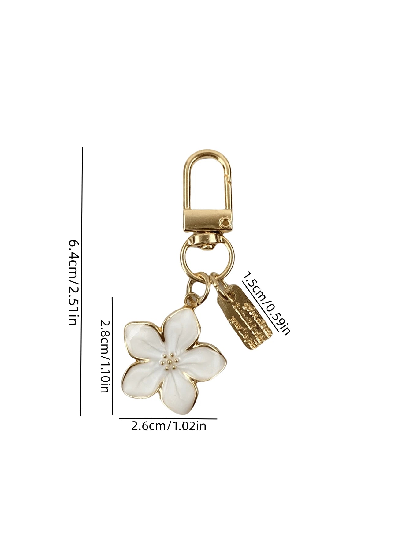 HAILIAN 1pc Metal Sakura Flower Keychain, Lightweight And Graceful Sakura Design With Tag Accessory, Suitable For Bag, Car Keys, Couple & Holiday Gifts