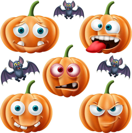 Halloween Funny Pumpkins Set 2 Half Sheet Misc. (Must Purchase 2 Half sheets - You Can Mix & Match)