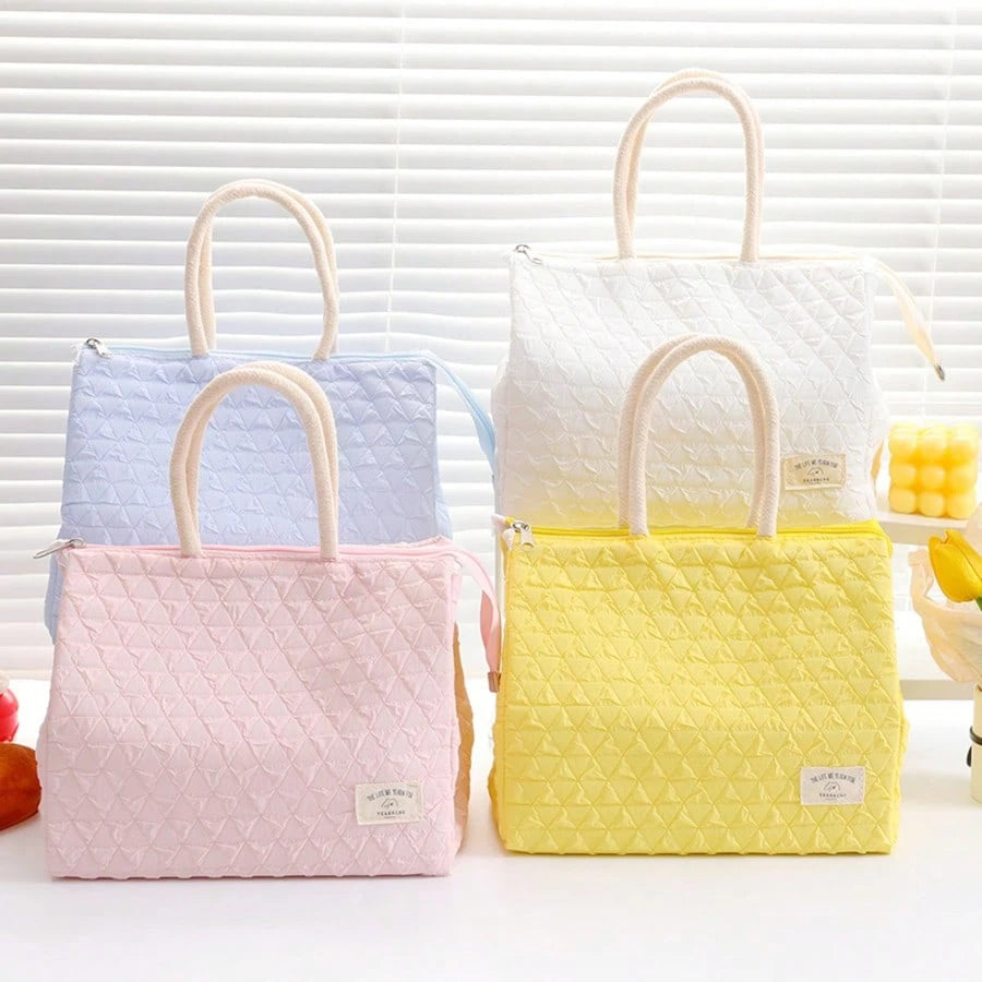 Handheld Macaron Insulated Bag, Large Capacity Lunch Box Bag, Office Lunch Bag, Fresh-Keeping Mom Bag, Bento Box