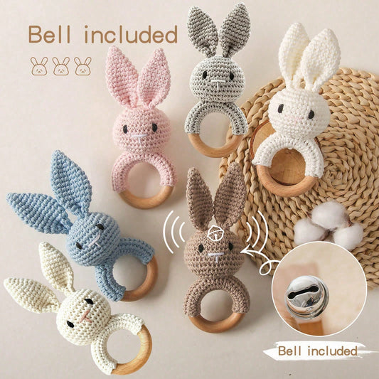 Handmade Crochet Rattle, Baby Rattle Toy, Attract Baby's Attention, Infant Parent-Child Interaction Toy, Built-In Bell, 3D Cute, Rich Details, Newborn Commemorative Gift, Easter Gift, Halloween Gift