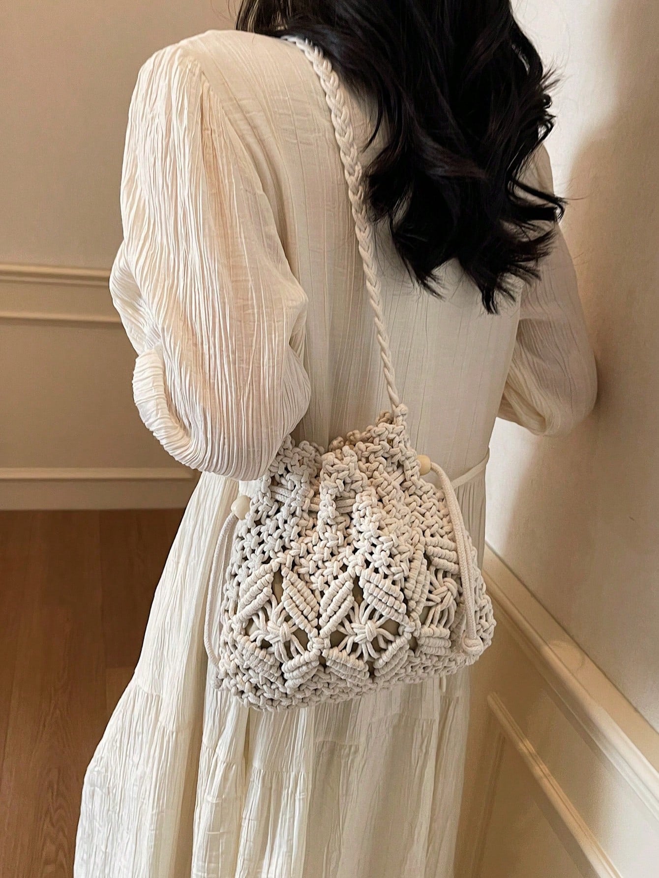 Handwoven Small Crossbody Bag For Women, New Woven Messenger Bag, Niche Beach Casual Shoulder Bag, Mini Square Envelope Bag, Crossbody Bag, Suitable For Beach Resort, Woven Bag