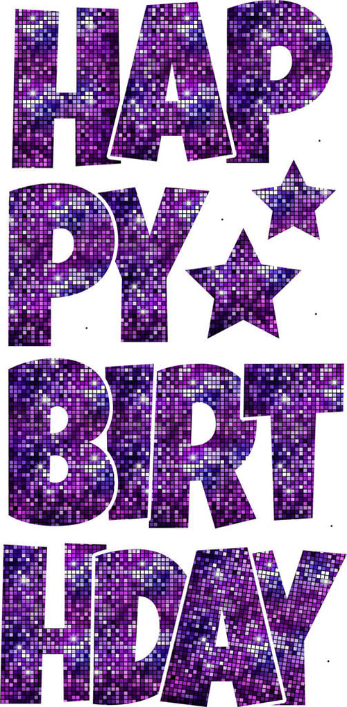 Happy Birthday 6 Pc EZ Set Disco Purple