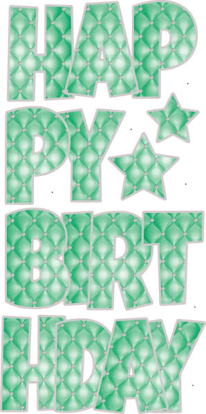 Happy Birthday 6 pc Ez Set Green JEWELS