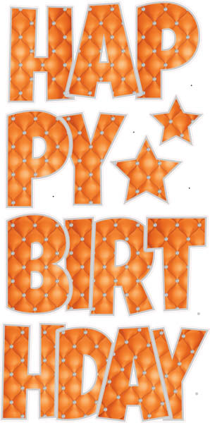 Happy Birthday 6 pc Ez Set Orange JEWELS