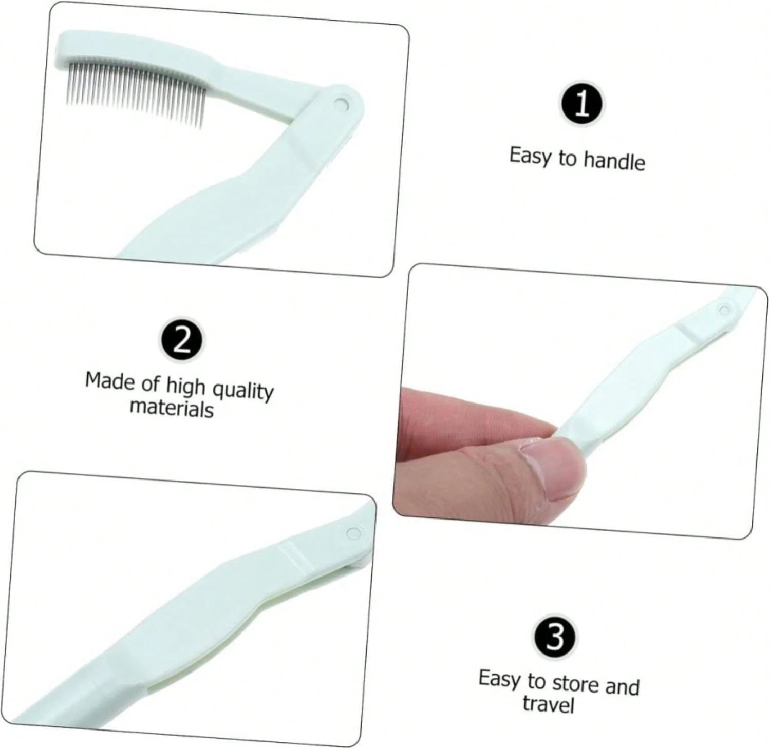 Healeved 2pcs Foldable Eyelash Comb And Eyebrow Brush Portable Stainless Steel Eyelash Separator With Cover Creative Makeup Tool For Women For Lash And Brow Grooming Random Colors