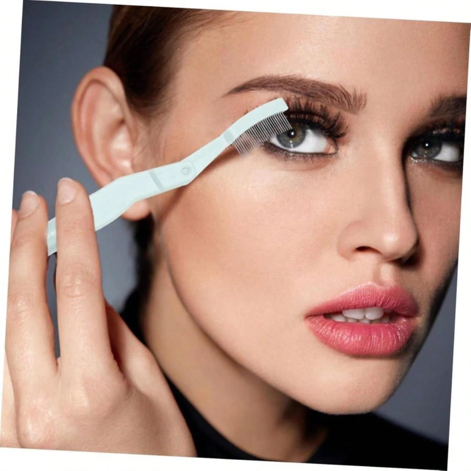 Healeved 2pcs Foldable Eyelash Comb And Eyebrow Brush Portable Stainless Steel Eyelash Separator With Cover Creative Makeup Tool For Women For Lash And Brow Grooming Random Colors