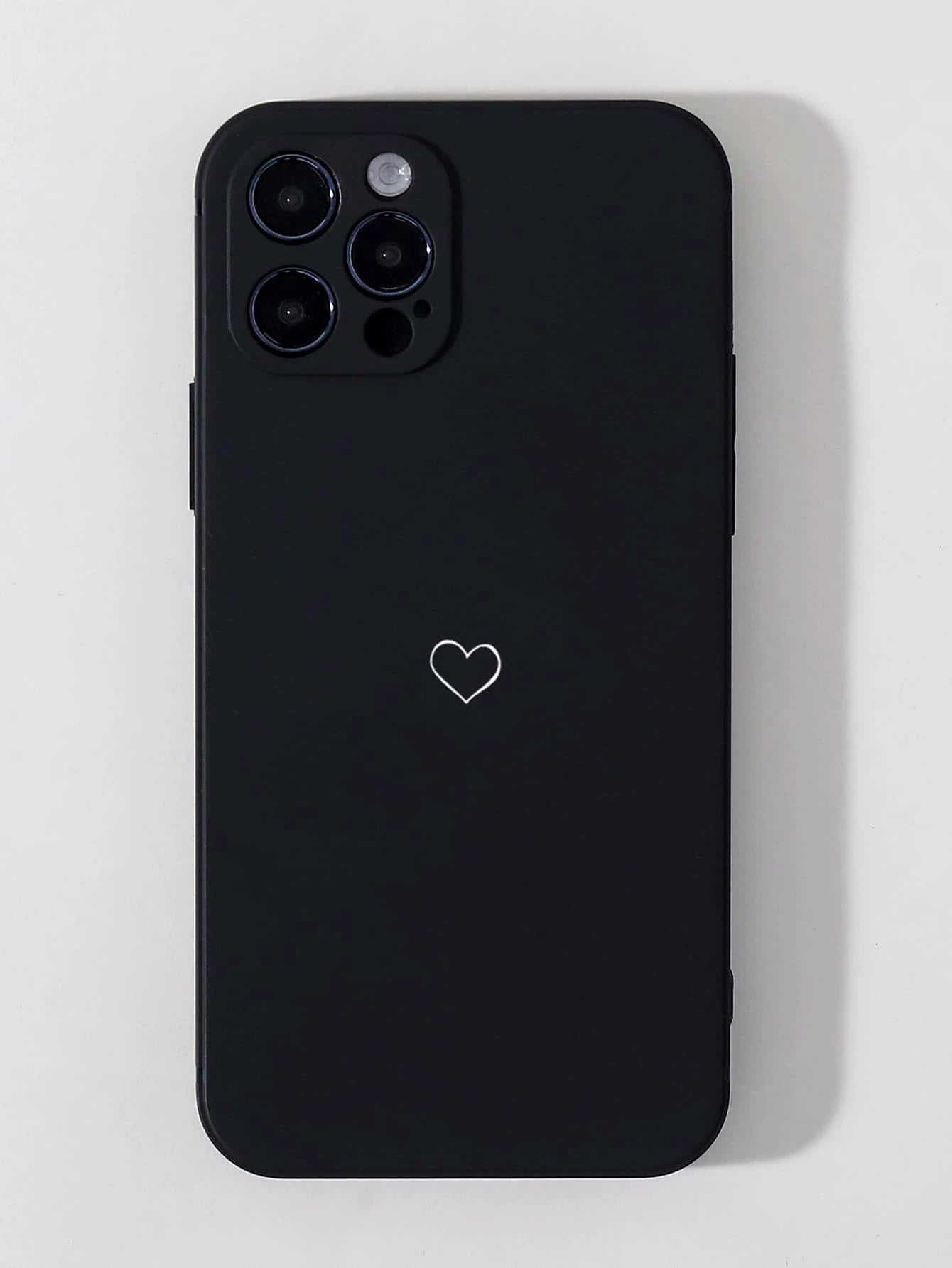Heart Design Phone Case, Minimalist Solid Color Print Phone Case, Compatible With IPhone & Galaxy,International Version, Not The Domestic Version