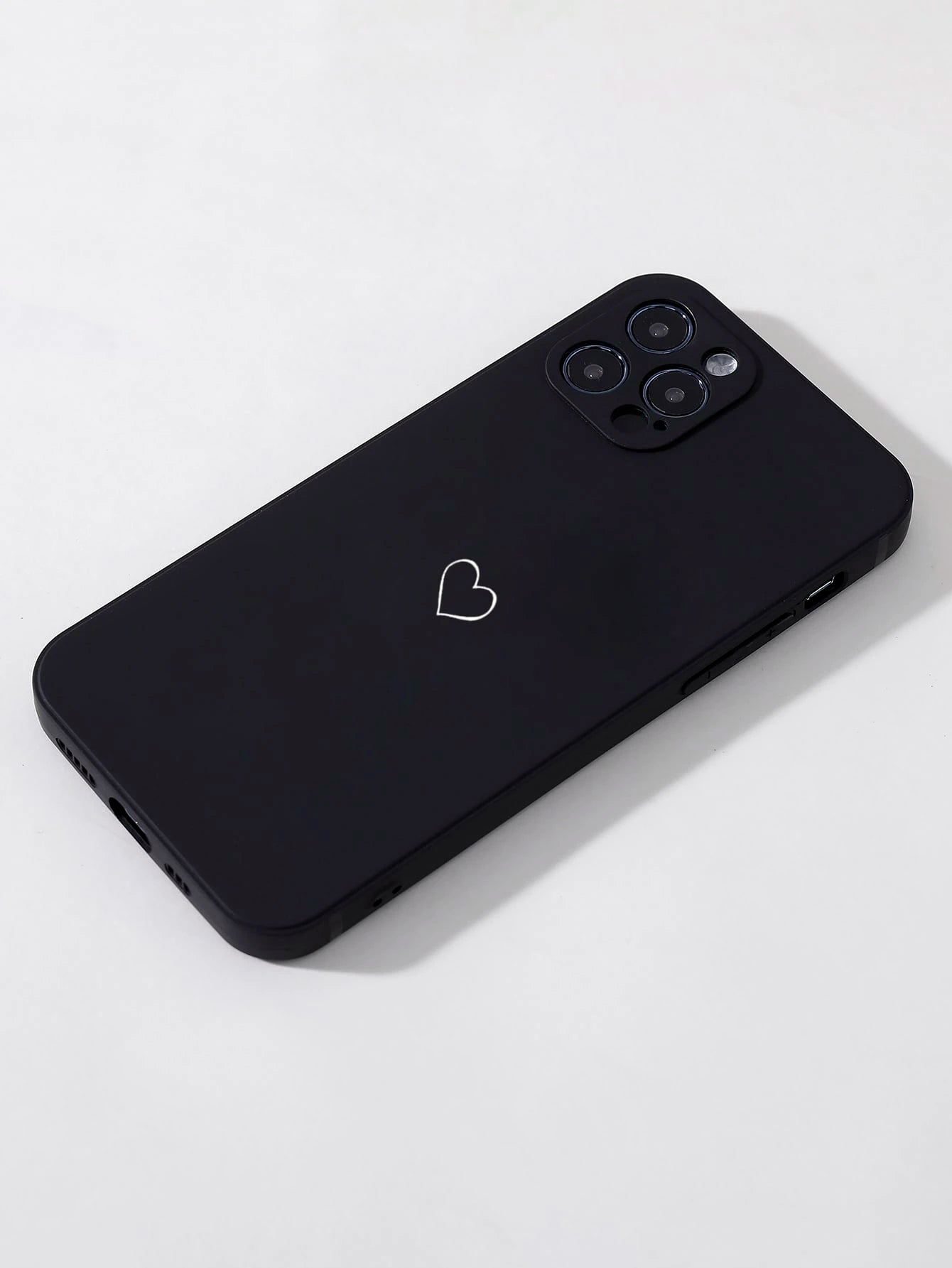 Heart Design Phone Case, Minimalist Solid Color Print Phone Case, Compatible With IPhone & Galaxy,International Version, Not The Domestic Version