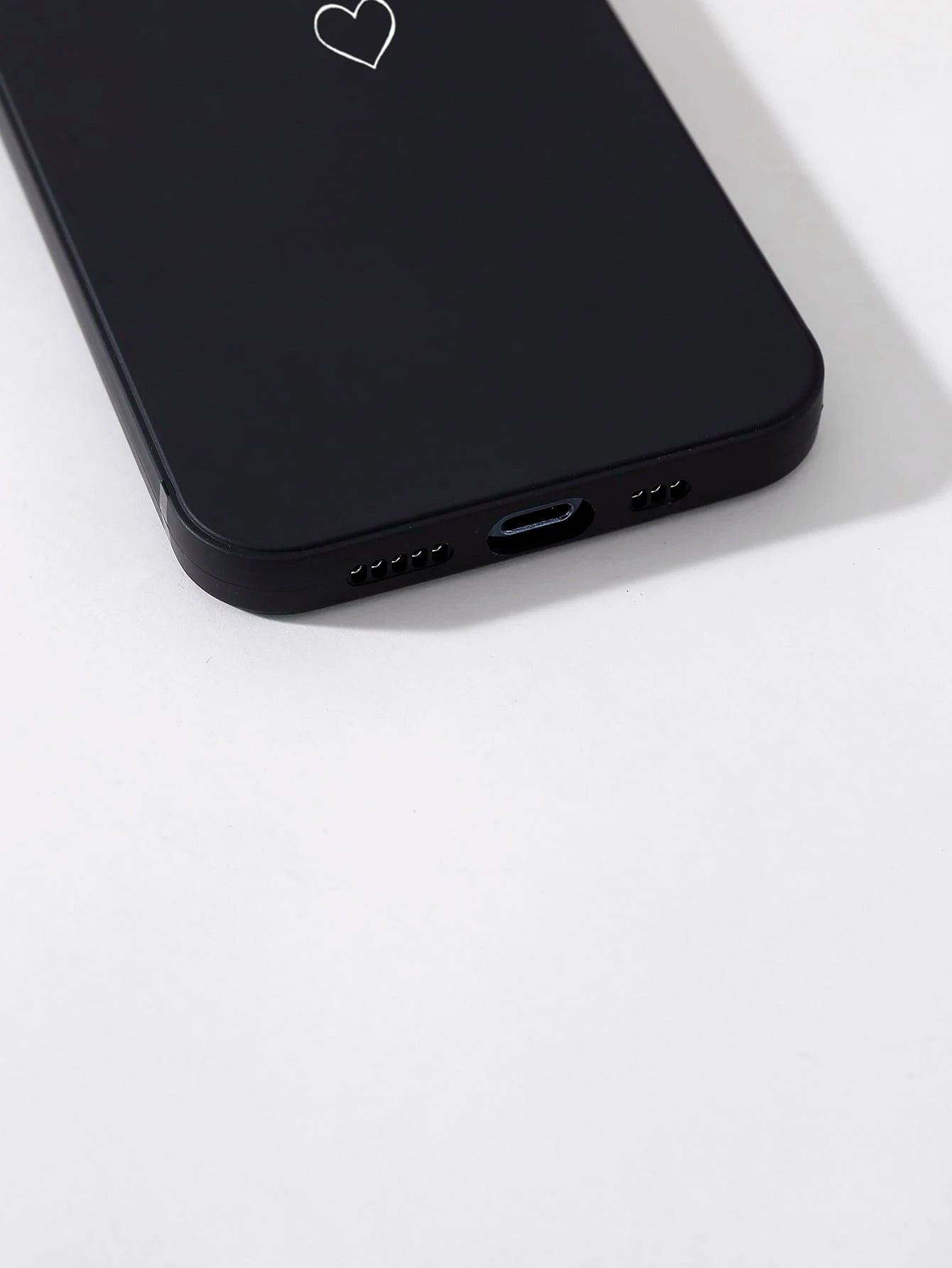 Heart Design Phone Case, Minimalist Solid Color Print Phone Case, Compatible With IPhone & Galaxy,International Version, Not The Domestic Version