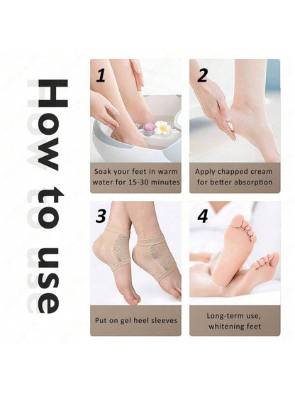Heel Pain Relief Socks With Gel Moisturizing Pad, Anti-Cracking, Spurs/Knocking Relief Foot Care Pads, For Women Men Sneakers Shoes, Casual Shoes, Back To School Supplies, Boots Accessories For Shoes