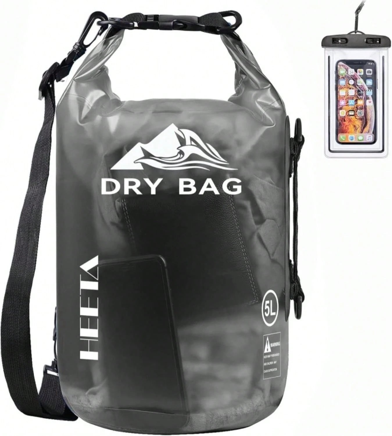 HEETA Dry Bag Waterproof For Women Men, 5L/10L/20L/30L/40L Roll Top Lightweight Dry Storage Bag Backpack With Phone Case For Travel Swimming Boating Kayaking Paddle Board Camping Beach Accessories