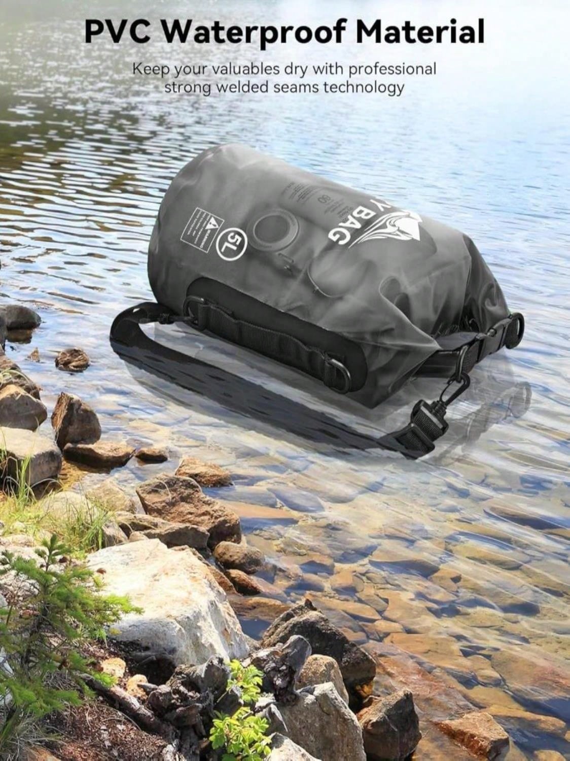 HEETA Dry Bag Waterproof For Women Men, 5L/10L/20L/30L/40L Roll Top Lightweight Dry Storage Bag Backpack With Phone Case For Travel Swimming Boating Kayaking Paddle Board Camping Beach Accessories