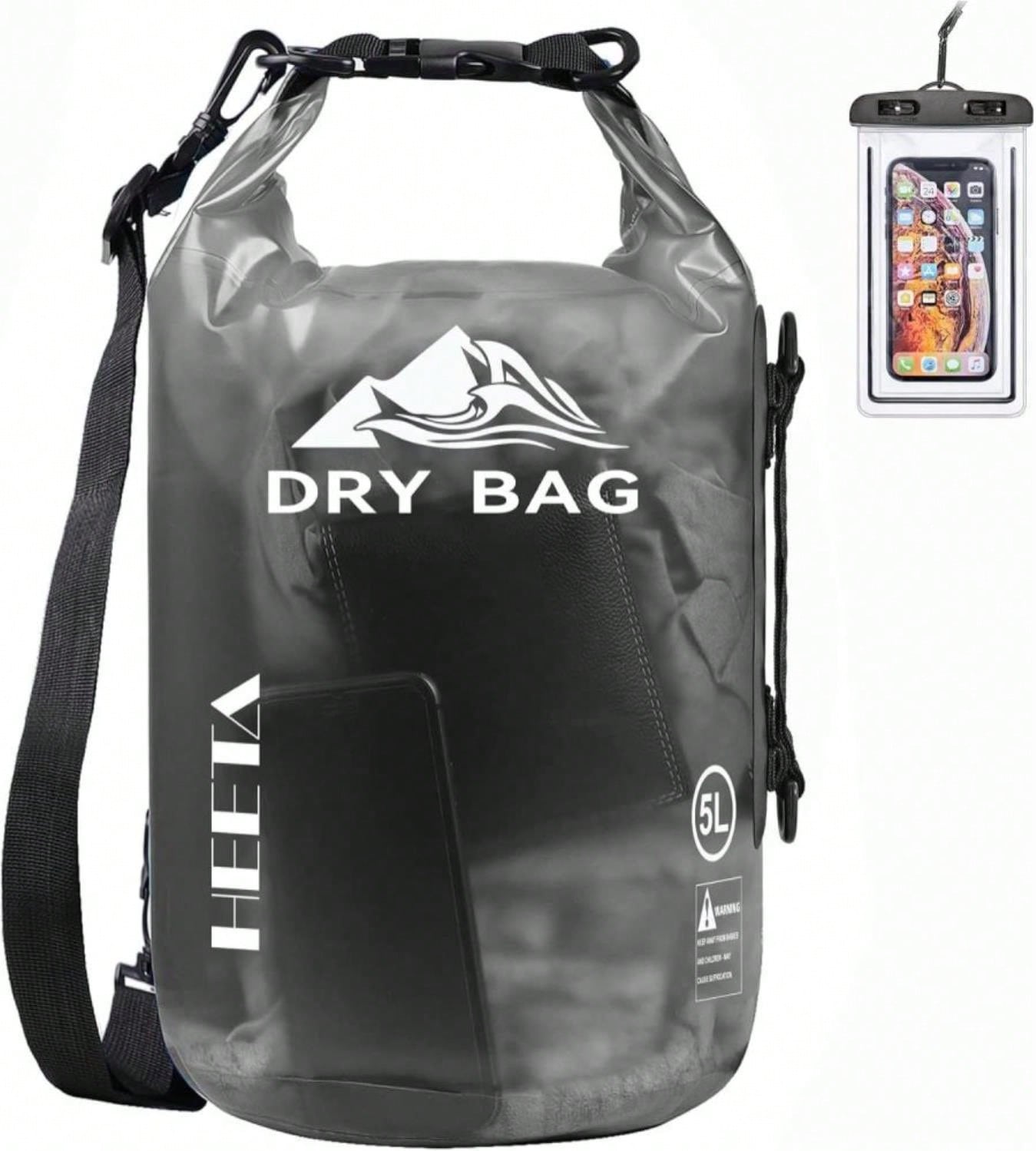 HEETA Dry Bag Waterproof For Women Men, 5L/10L/20L/30L/40L Roll Top Lightweight Dry Storage Bag Backpack With Phone Case For Travel Swimming Boating Kayaking Paddle Board Camping Beach Accessories