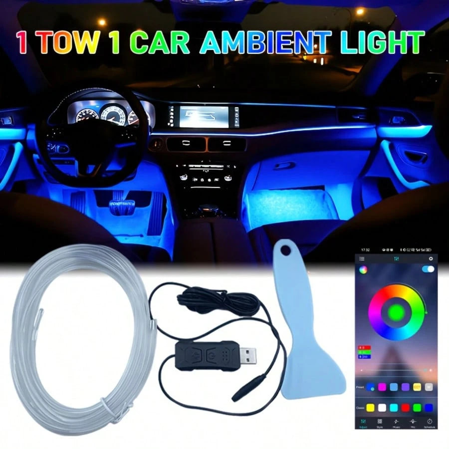 [High-Brightness Ambient Kit] 3 Meters/118 Inches, With Music Synchronization Mode, Offering 16 Million Color Options And Brightness Adjustment.