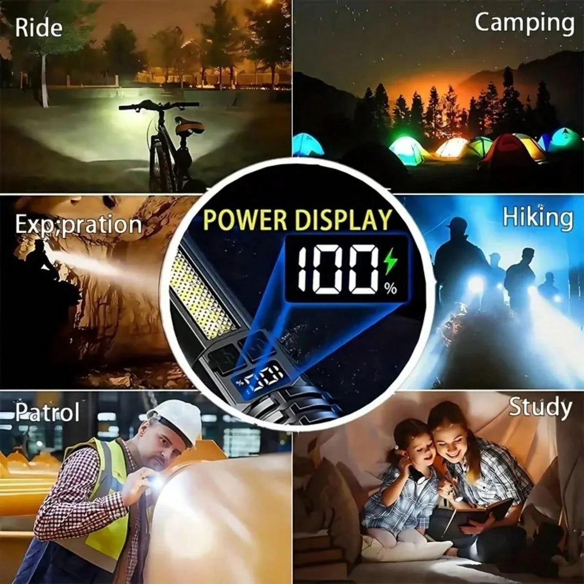 High-Brightness Rechargeable LED Tactical Flashlights, A Total Of 5 Modes, COB Side Lights, Adjustable Focus, USB C Interface, Suitable For Outdoor Adventure, Camping, Travel And Emergency, Bright Out