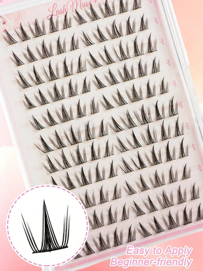 High Rating 110 Clusters Large Capacity Glue-Free Sunflower False Eyelashes- C Curl, 12mm Length, DIY Natural Eyelashes, Easy To Use, Korean/Fairy/Manga Style, Beginner Friendly, Suitable For Daily O