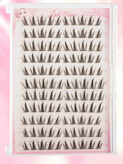 High Rating 110 Clusters Large Capacity Glue-Free Sunflower False Eyelashes- C Curl, 12mm Length, DIY Natural Eyelashes, Easy To Use, Korean/Fairy/Manga Style, Beginner Friendly, Suitable For Daily O
