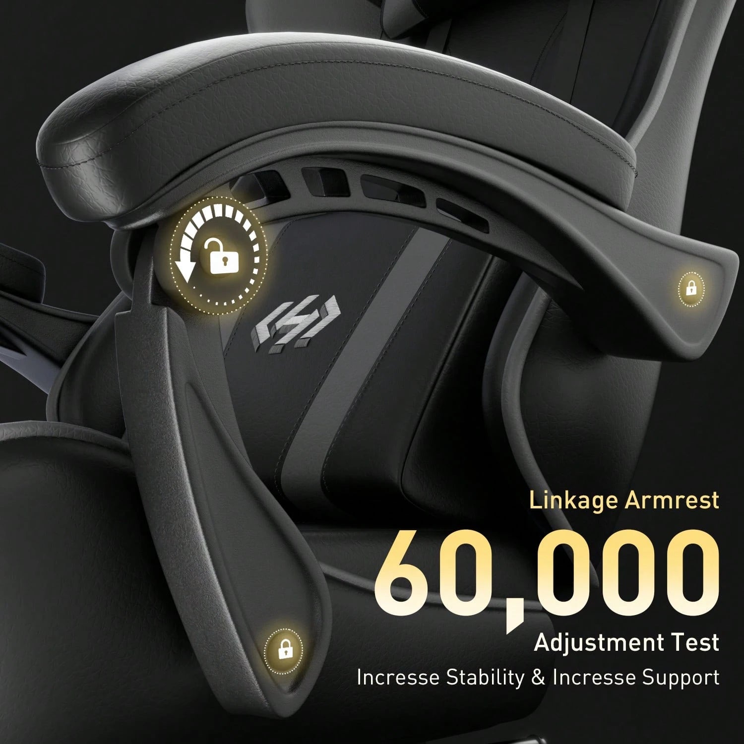 HLDIRECT Gaming Chair, Ergonomic Computer Office Chair With Lumbar Support Footrest Headrest, Adjustable Height & Backrest Angle Video Gamer Chair, PU Leather, 360° Swivel, Adult,Black And Gray