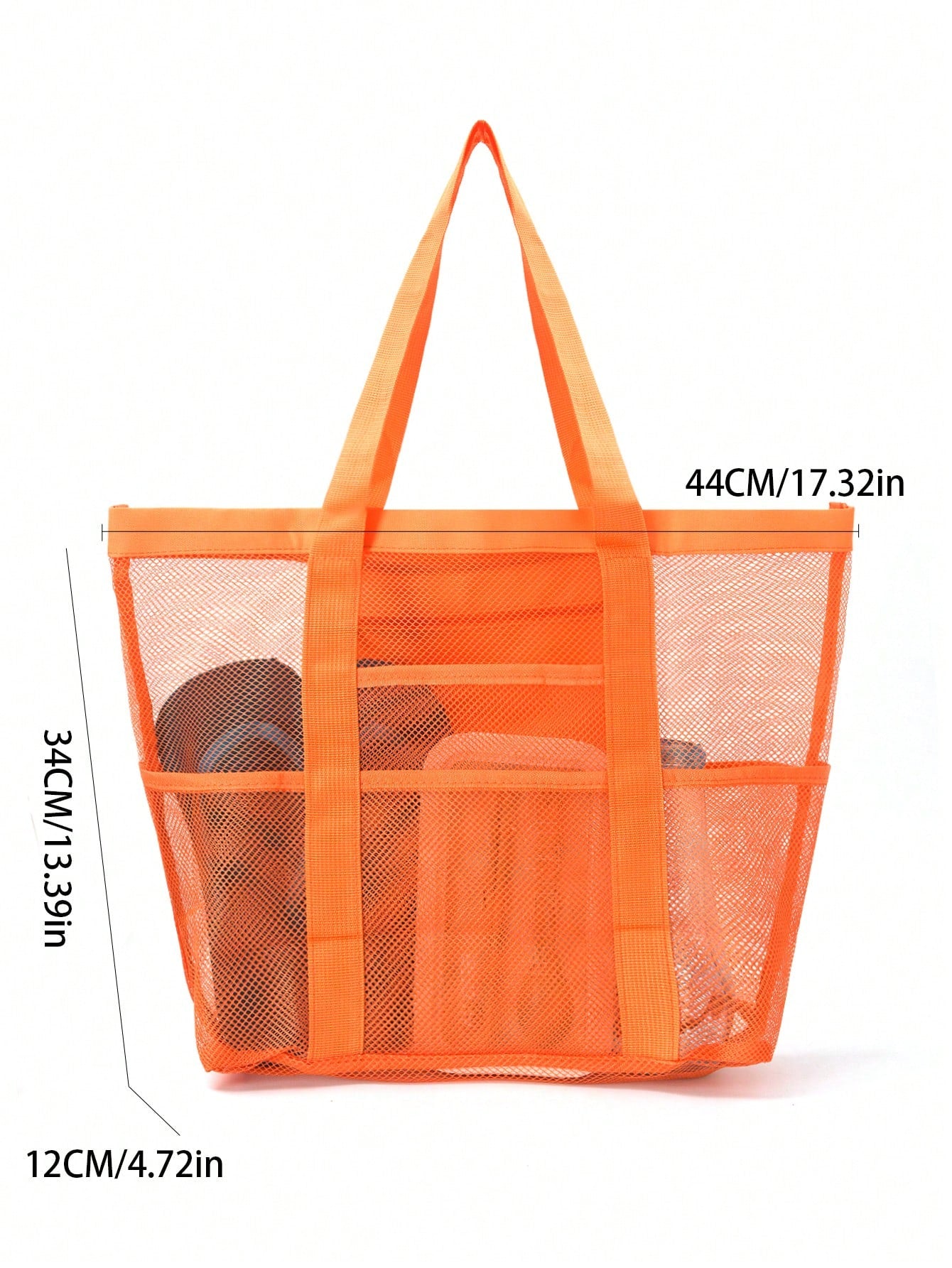 Hollow Polyester Mesh Large Capacity Beach Bag, Travel Laundry Bag, Swimming Storage Bag, Minimalist Mesh Beach Bag, Mother's Day Gift For Mom, Crochet Bags