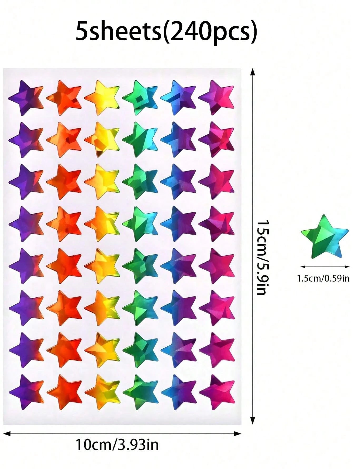 Holographic Stickers For Reward Chart, Student Classroom Decor, Scrapbooking, Waterproof Vinyl Labels