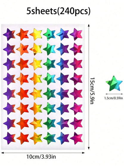 Holographic Stickers For Reward Chart, Student Classroom Decor, Scrapbooking, Waterproof Vinyl Labels