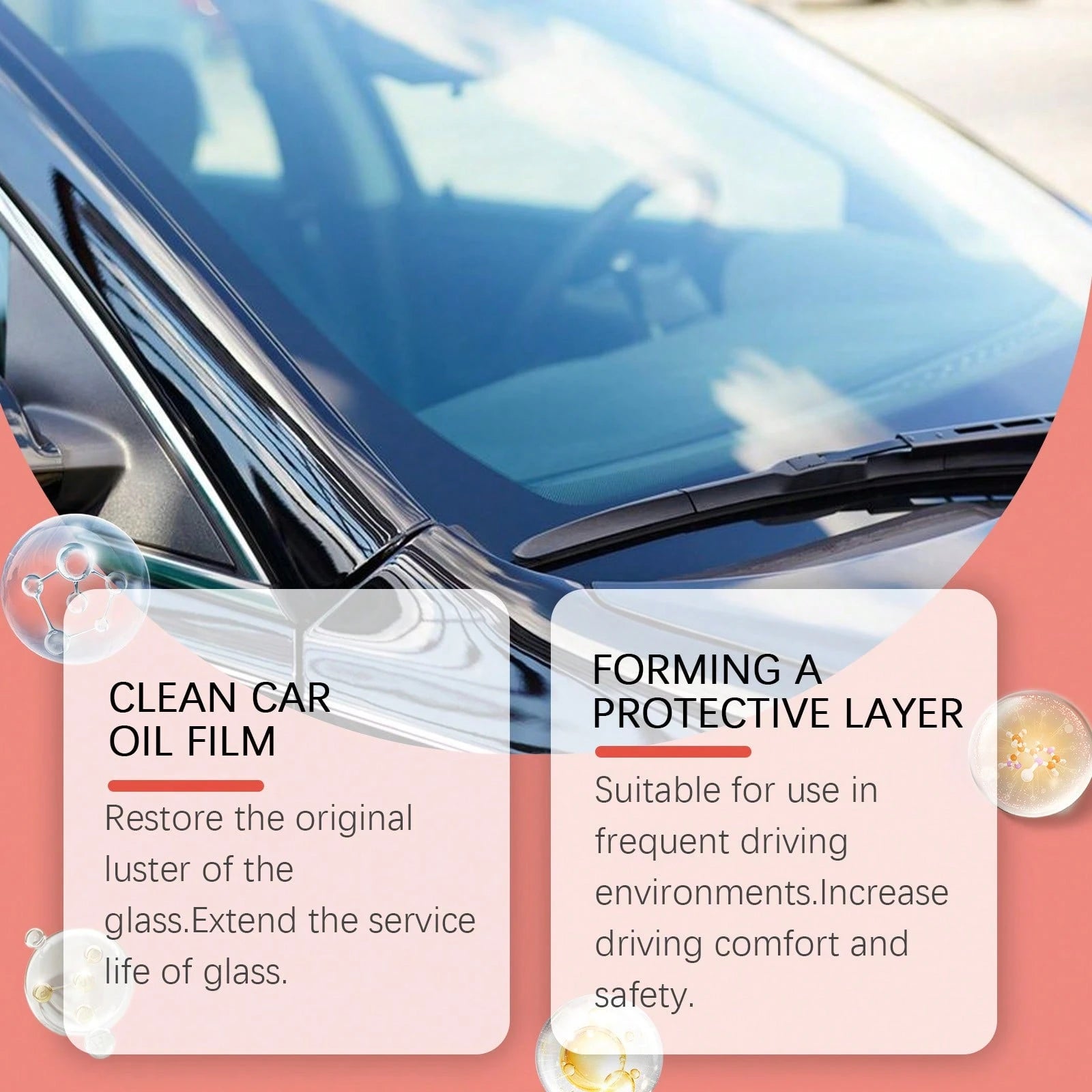 Homonth Glass Oil Film Cleaner Car Windshield Shine Cleaning Coating Coating Agent Oil Film Remover