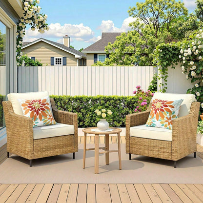 HOMPOOLL 2Pcs Floral Outdoor Pillow Covers Waterproof Spring Throw Pillow Cases Yellow Blue 18x18 Inch Decorative Summer Cushion Covers For Patio Furniture Garden Bench Porch Sofa