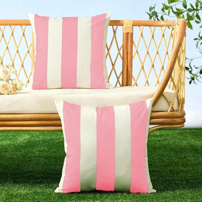 HOMPOOLL 2Pcs Outdoor Pillow Covers 18x18 Navy Blue Striped Decoration Throw Pillow Covers For Spring Summer Outdoor Waterproof Garden Patio Furniture Sofa Bed Home Decor