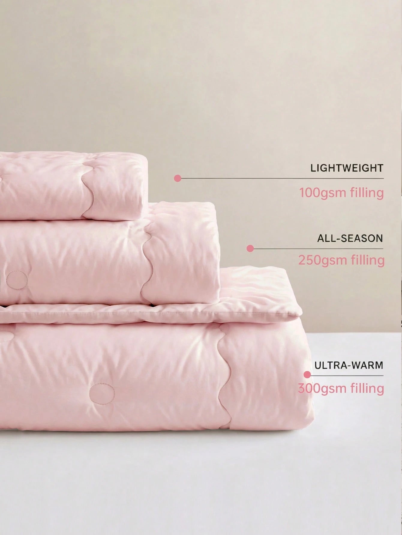 HONEYMOON 2/3pcs Wavy Quilted Comforter Set (Summer Thin Quilt) (2pcs=1 Comforter+1 Pillowcase; 3pcs=1 Comforter+2 Pillowcases)- 100% Polyester Fabric With Grid Stitching, Lightweight & Cool, Soft &