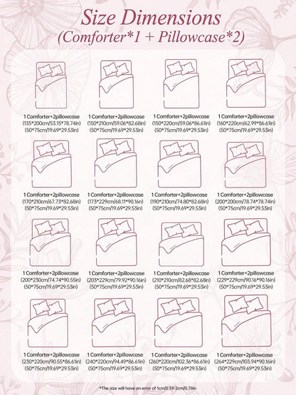 HONEYMOON 2/3pcs Wavy Quilted Comforter Set (Summer Thin Quilt) (2pcs=1 Comforter+1 Pillowcase; 3pcs=1 Comforter+2 Pillowcases)- 100% Polyester Fabric With Grid Stitching, Lightweight & Cool, Soft &