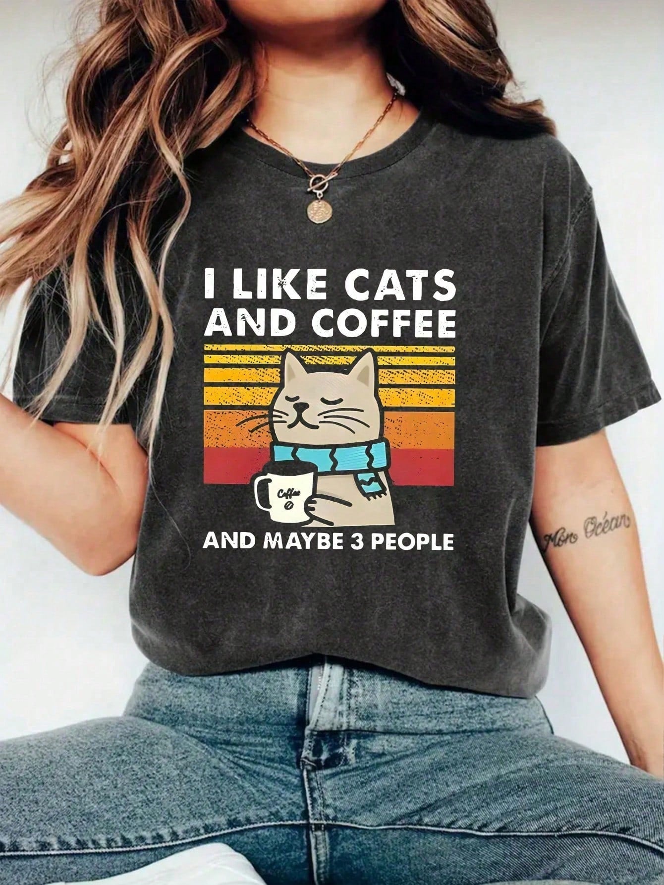 Howell Women's Plus Size Short Sleeve Round Neck Plus Size T-Shirt, Suitable For Spring/Summer Casual Wear, Exquisite Cat Print, Soft And Comfortable Fabric, Women's T-Shirt