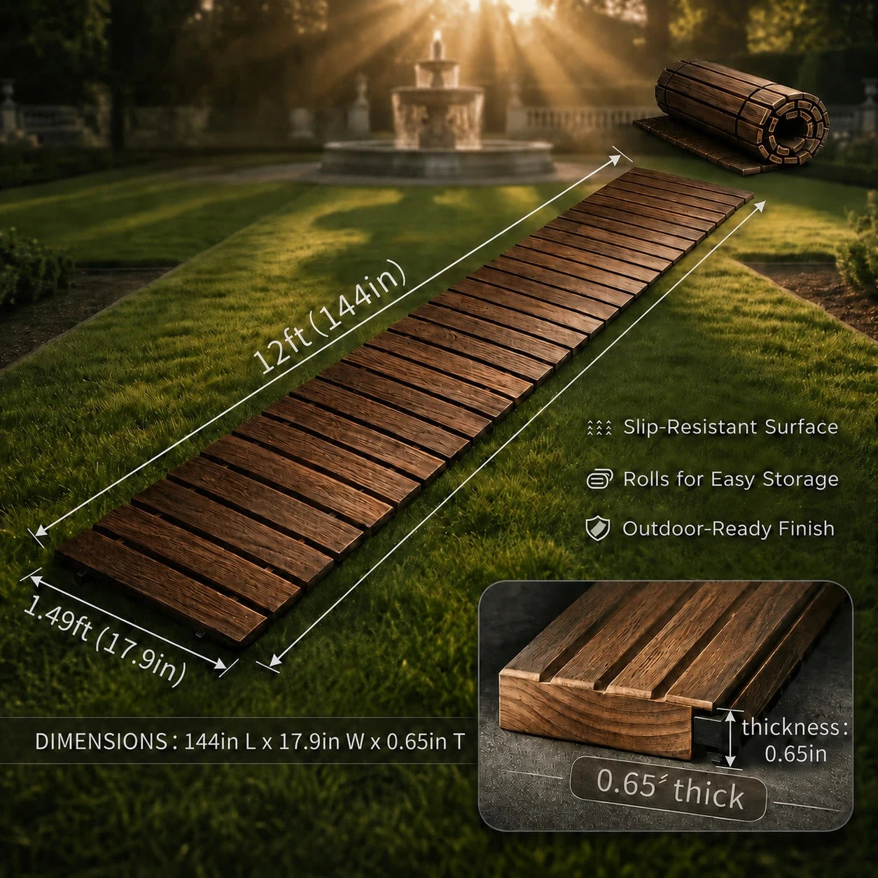 HOWSENTRIP Flexible Garden Lawn Edging Border, Heavy-Duty Landscape Edge Barrier For Yard Paths Flower Beds Driveways, 36-192in Length Options