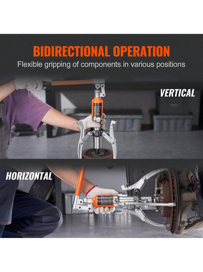 Hydraulic Gear Puller 5&15 Ton Max Capacity Wheel Bearing Pulling Separator 2 Or 3 Jaws Puller Vertically And Horizontally 8"&12" Jaw Hydraulic Puller With Case For Pulling Hubs