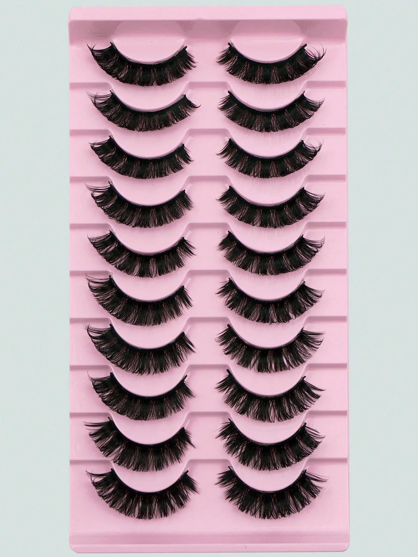 ICHICKISS 10 Pairs Soft False Eyelashes, Curled, Skin-Friendly, Non-Irritating, Reusable, Suitable For Eyelash Extensions