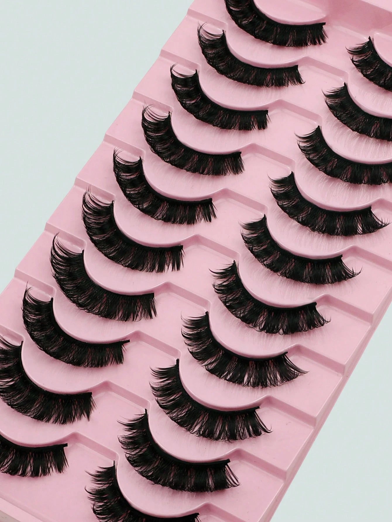 ICHICKISS 10 Pairs Soft False Eyelashes, Curled, Skin-Friendly, Non-Irritating, Reusable, Suitable For Eyelash Extensions