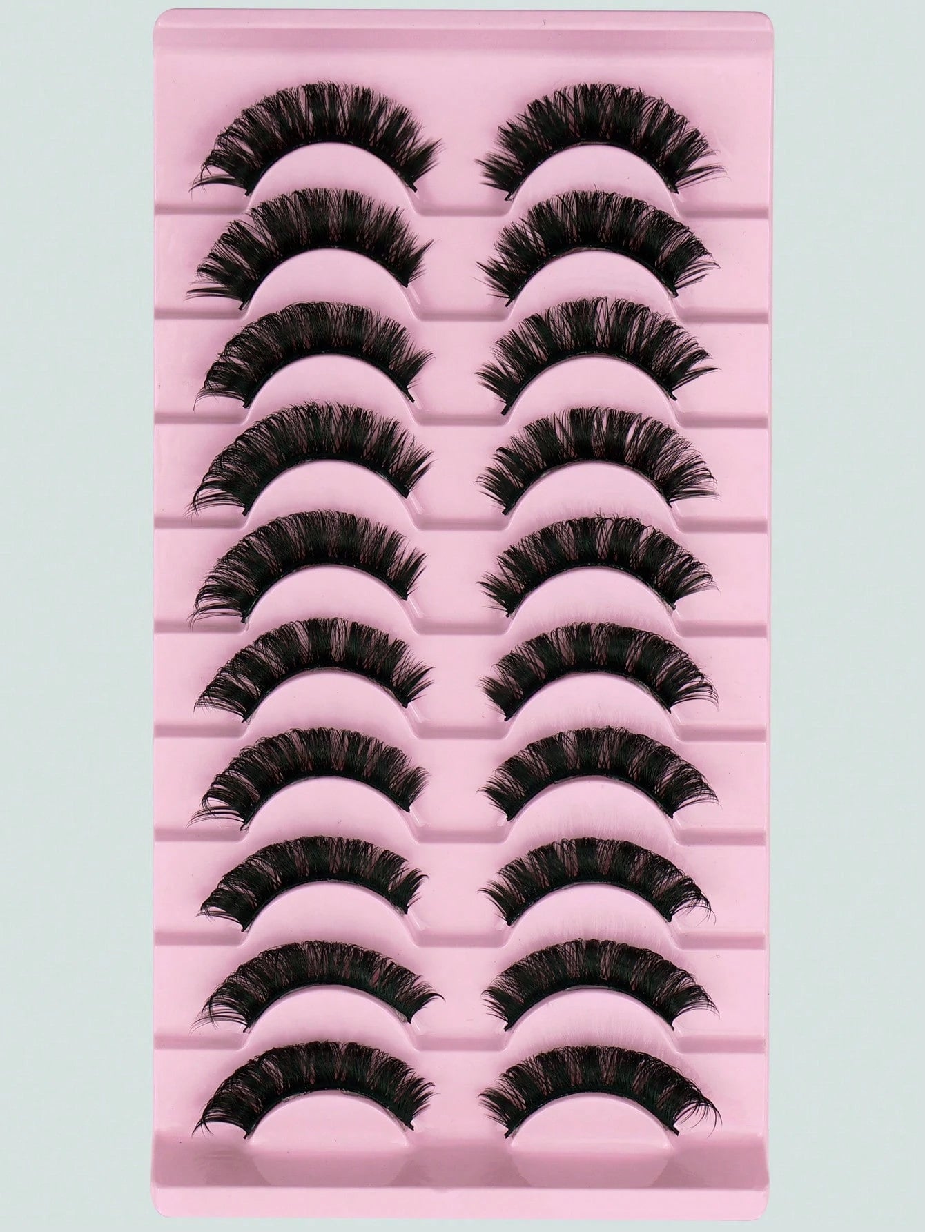 ICHICKISS 10 Pairs Soft False Eyelashes, Curled, Skin-Friendly, Non-Irritating, Reusable, Suitable For Eyelash Extensions