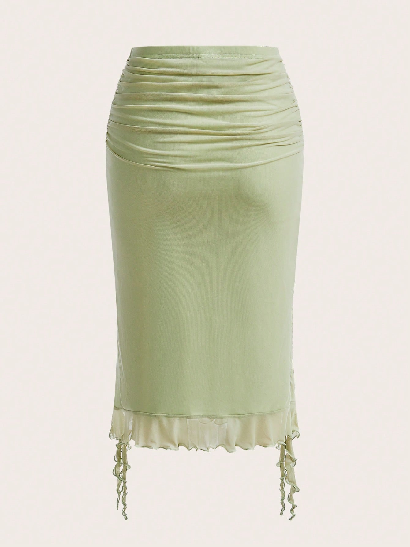 ICON Women's Ruffle Hem Slit Design Casual Versatile Date Night Skirt