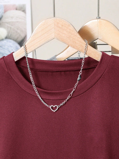 INAWLY 5pcs/Set Plus Size Women Versatile Minimalist, Suitable For Summer, Basic Short Sleeve T-Shirt Top