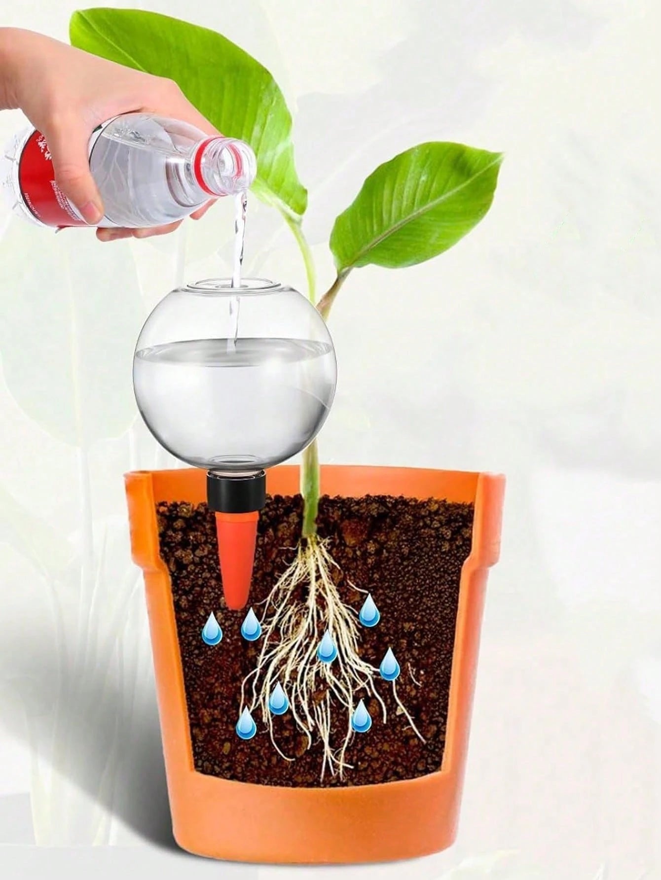 Indoor Garden Automatic Watering Tool Drip Irrigation System Watering Device For Potted Flowers And Plants 500ML Capacity Can Water Automatically For About 6 Days
