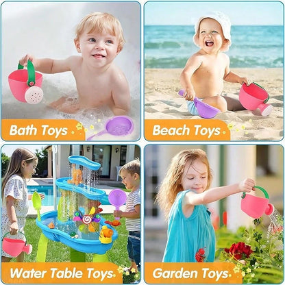 Infant Bath Toys, Children's Watering Can, Bath Spoon And Windmill Water Toys 3pcs Set, Fun Interactive Bathtub Water Play Toys, Also Suitable For Beach, Shower And Pool