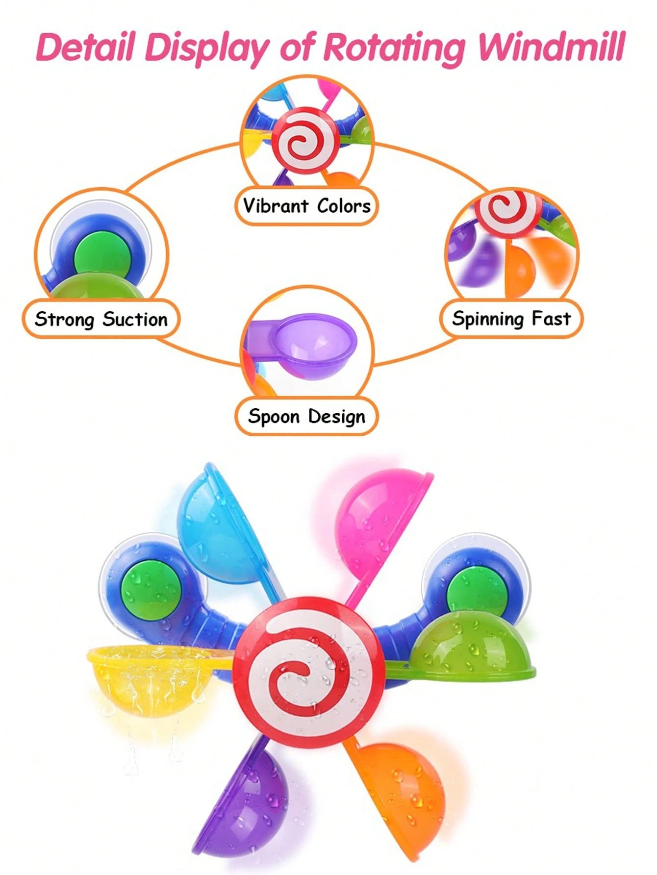 Infant Bath Toys, Children's Watering Can, Bath Spoon And Windmill Water Toys 3pcs Set, Fun Interactive Bathtub Water Play Toys, Also Suitable For Beach, Shower And Pool
