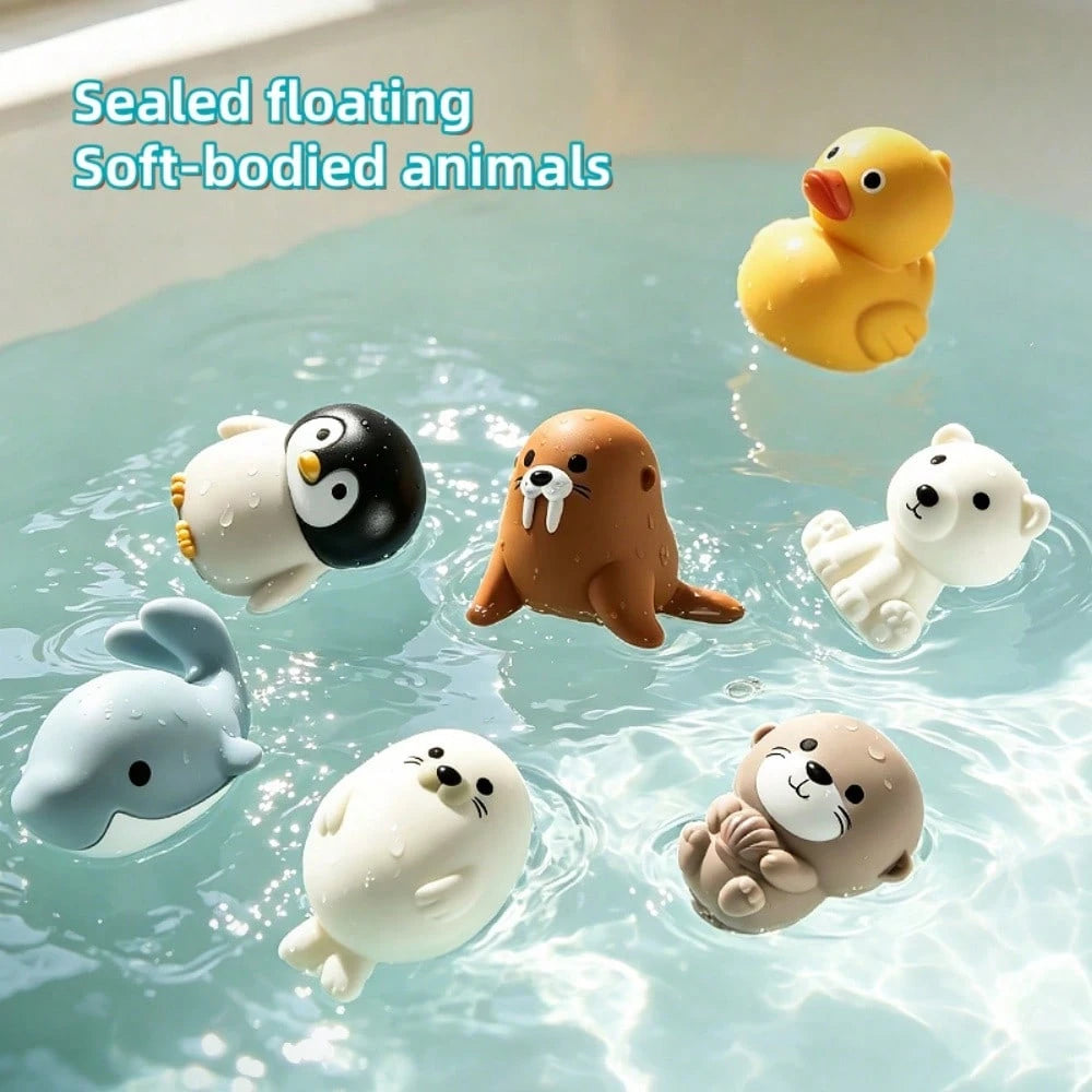 Infant Bath Toys For Kids Ages 1-3- No Hole Animal Bathtub Toys With, Water Toys For 6-12 Months Infants With Fishing Net,Baby Bath Tub Toys For Pool, Bathtub, Beach, Shower, Tub,Ideal Gifts For Kids