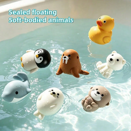 Infant Bath Toys For Kids Ages 1-3- No Hole Animal Bathtub Toys With, Water Toys For 6-12 Months Infants With Fishing Net,Baby Bath Tub Toys For Pool, Bathtub, Beach, Shower, Tub,Ideal Gifts For Kids