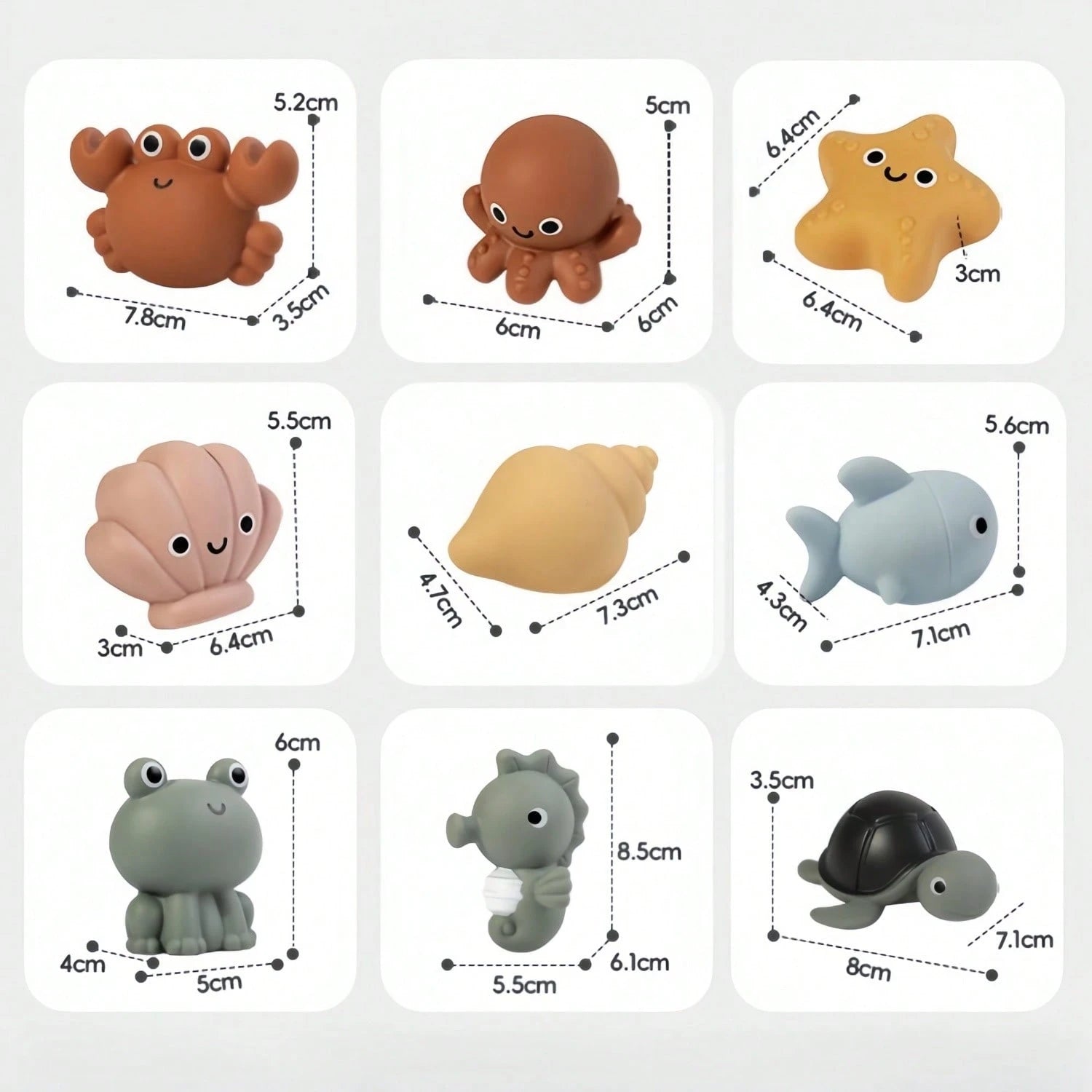 Infant Bath Toys For Kids Ages 1-3- No Hole Animal Bathtub Toys With, Water Toys For 6-12 Months Infants With Fishing Net,Baby Bath Tub Toys For Pool, Bathtub, Beach, Shower, Tub,Ideal Gifts For Kids