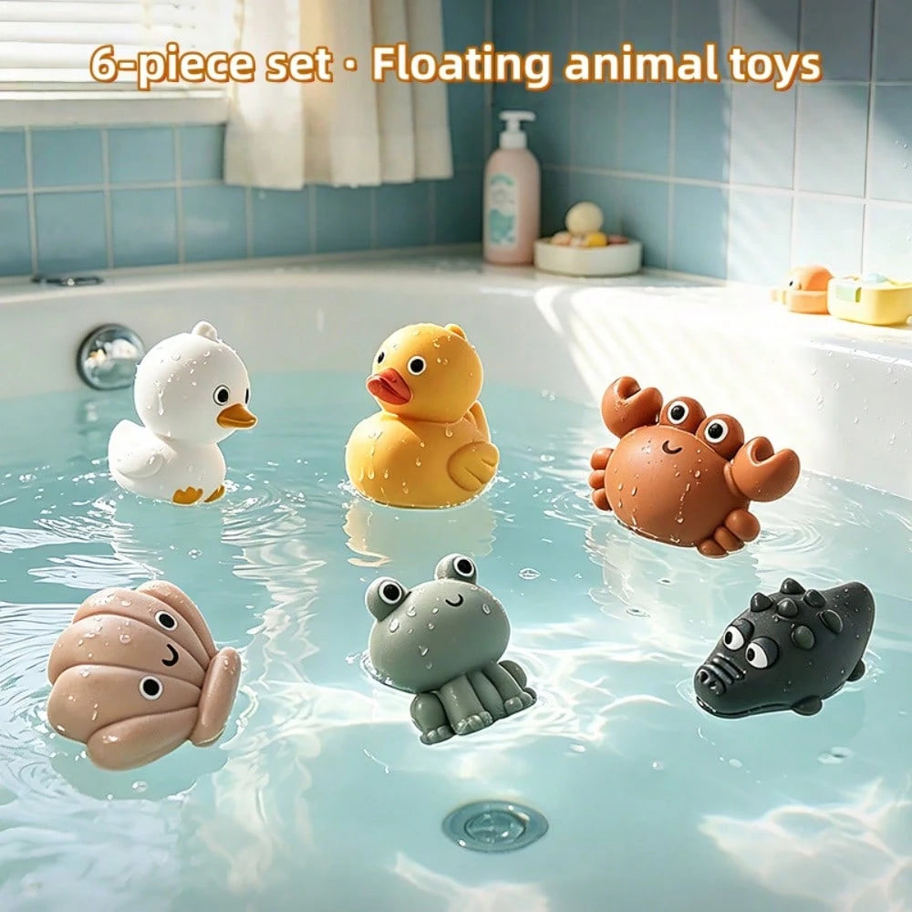 Infant Bath Toys For Kids Ages 1-3- No Hole Animal Bathtub Toys With, Water Toys For 6-12 Months Infants With Fishing Net,Baby Bath Tub Toys For Pool, Bathtub, Beach, Shower, Tub,Ideal Gifts For Kids
